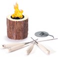WEYLAND Tabletop Fire Pit Bowl with Roasting Sticks Mini Fireplace