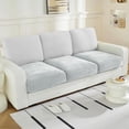 thumbnail image 1 of WEYOND Couch Cushion Covers Individual Large Super Stretch Chenille (Softer Version) Sofa Cushion Covers, Couch Seat Covers Couch Slipcovers Furniture Protector (3 Piece, Light Grey) C104, 1 of 3