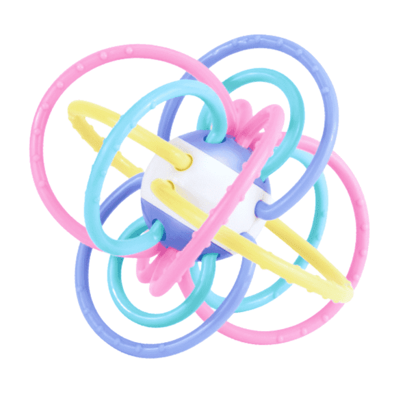 WEofferwhatYOUwant Atom Shaped Soft Sensory Teether and Rattle for Motor Development, 1 Count