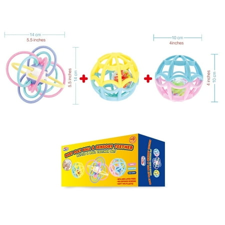 WEofferwhatYOUwant Play Ball Duo - Sensory Teething and Play Experience for Infants and Toddlers