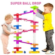 WEofferwhatYOUwant Super Ball Drop - Giant Marble Run for Toddlers - Ball Tower Ramps with Bridges