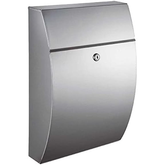 WF-0906A Glacial Elliptical Stainless Steel Locking Wall Mount Mailbox, Silver$$Tools & Hardware Other