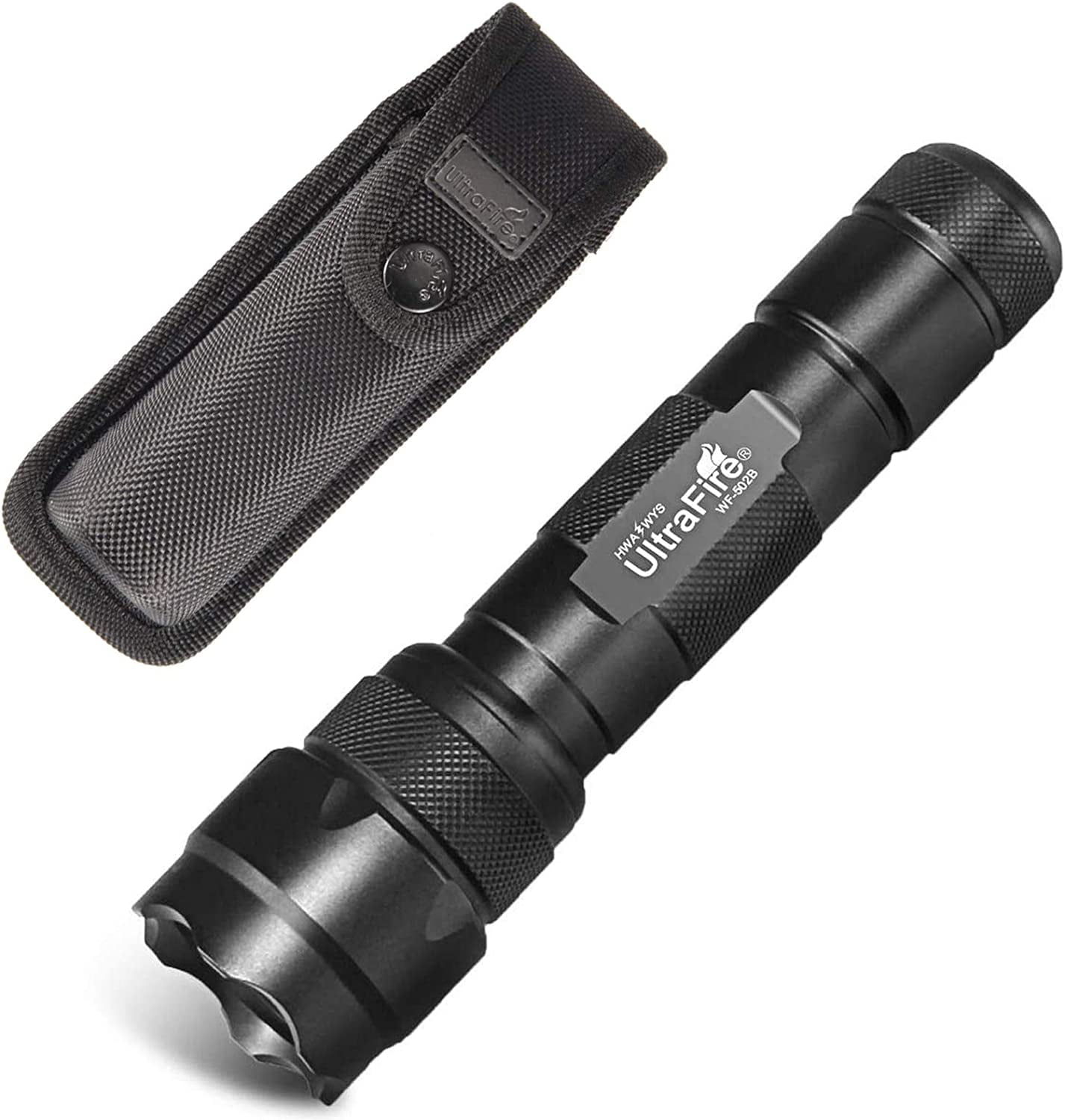 WF-502B Tactical Flashlight with Holster, Single Mode 1000 Lumens LED ...