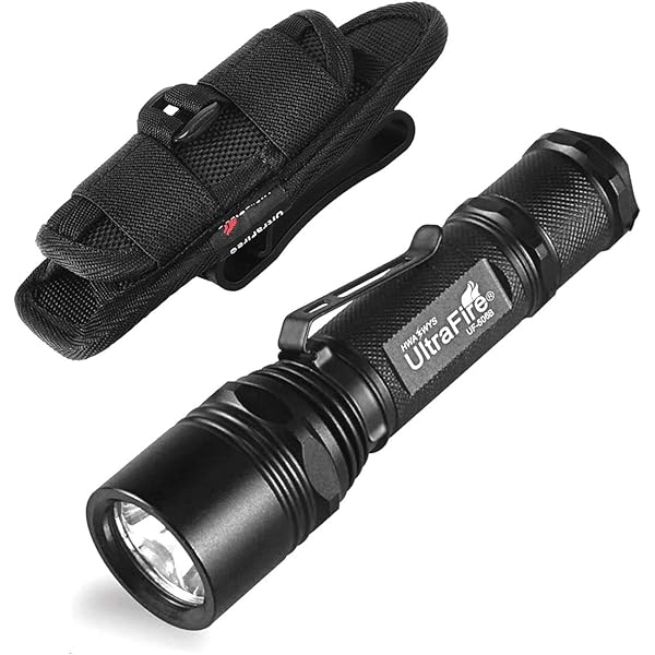 WF-506B 1000 Lumen Handheld Flashlight with Holster,5 Modes Super Brigh ...