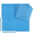 thumbnail image 1 of WF Athletic Supply 24 SQ.FT Tatami Pattern 3/4-Inch Thickness Interlocking Exercise Foam Mats, Extra Thick Eva Foam Flooring Tiles, Gym Fitness Equipment Mat, Home Protective Flooring Cushion, Blue, 1 of 9