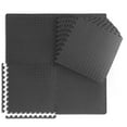 thumbnail image 1 of WF Athletic Supply 48 SQ.FT Diamond Pattern 3/4-Inch Thickness Interlocking Exercise Foam Mats, Extra Thick Eva Foam Flooring Tiles, Gym Fitness Equipment Mat, Home Protective Flooring Cushion, Black, 1 of 9
