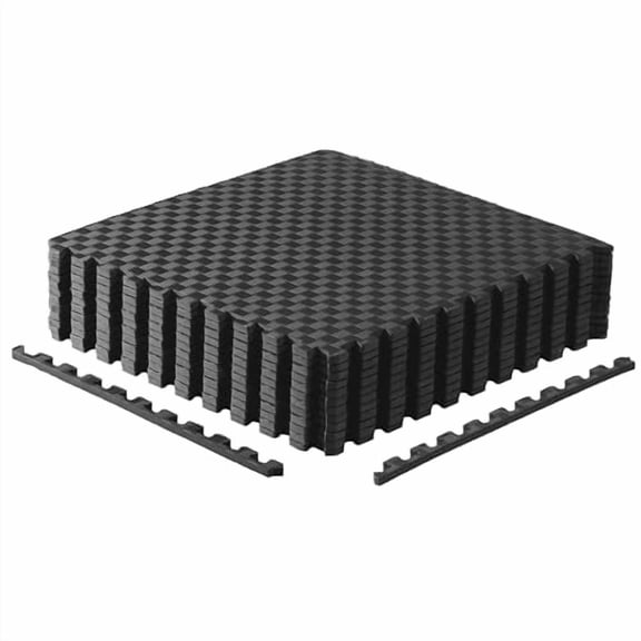 CAP BARBELL INTERLOCKING EVA FOAM EXERCISE PUZZLE MAT 24" X 24" - TATAMI - BLACK