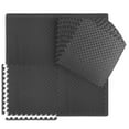 thumbnail image 1 of WF Athletic Supply 72 SQ.FT Tatami Pattern 1/2-Inch Thickness Interlocking Exercise Foam Mats, Extra Thick Eva Foam Flooring Tiles, Gym Fitness Equipment Mat, Home Protective Flooring Cushion, Black, 1 of 9