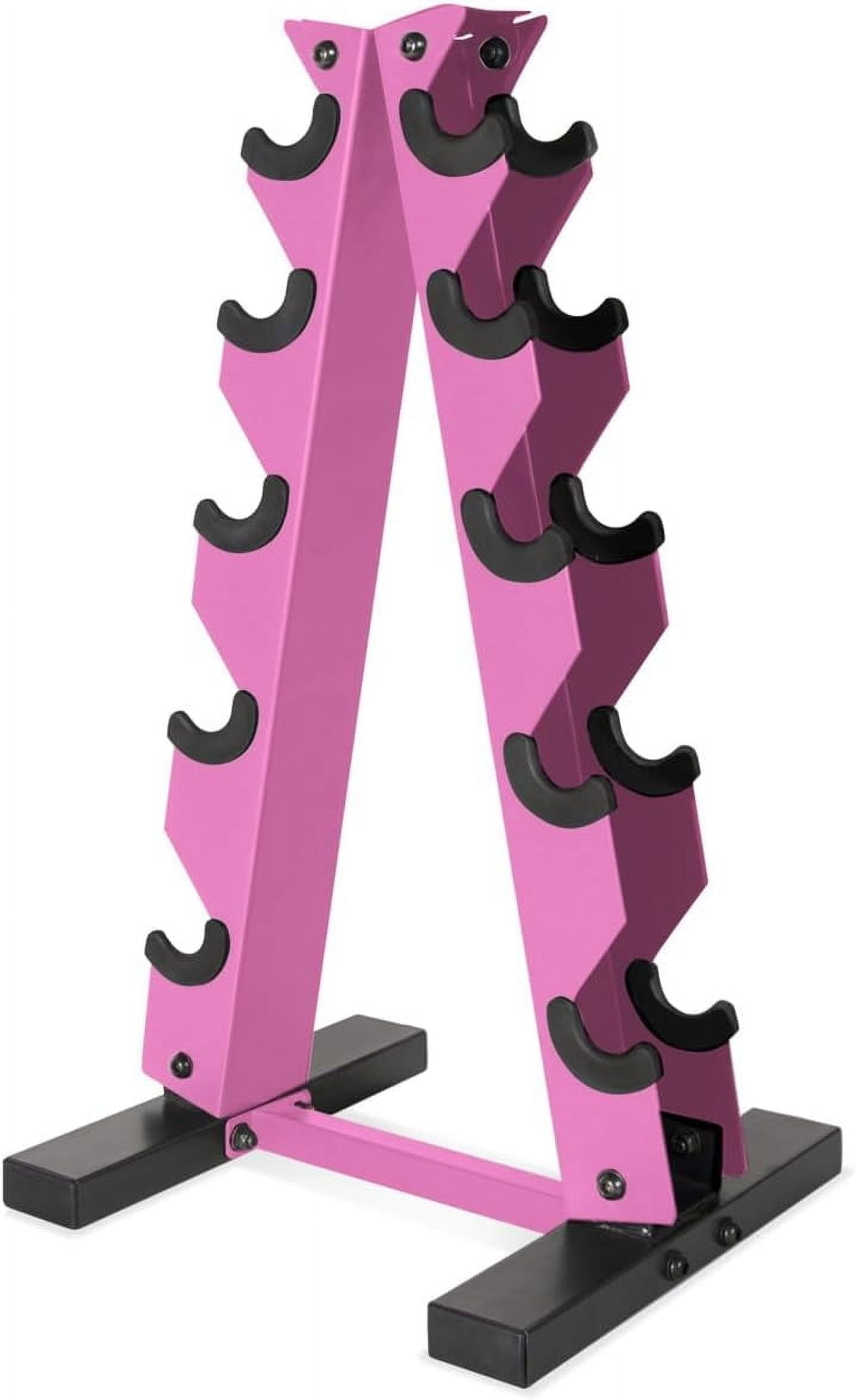 WF Athletic Supply Dumbbell Rack, 5-Tier A-Frame Dumbbell Rack for Dumbbell Storage, Color Options Available in Black / White / Pink / Green / Yellow / Red / Orange & Blue