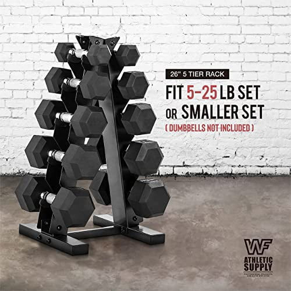 WF Athletic Supply Heavy Duty AFrame Dumbbell Storage Rack, Steel