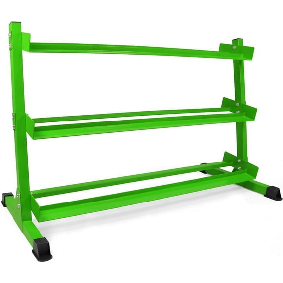 WF Athletic Supply Heavy-Duty Dumbbell Rack Stand, Weight Rack for Home Gym, Weight Holder, Available Sizes for Storage 5-75LB Dumbbell Pairs, Green, RACK ONLY