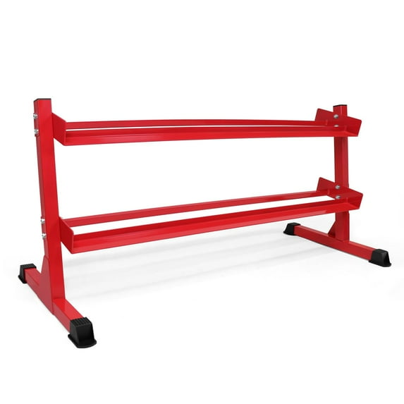 WF Athletic Supply Heavy-Duty Dumbbell Rack Stand, Weight Rack for Home Gym, Weight Holder, Available Sizes for Storage 5-50LB Red, RACK ONLY