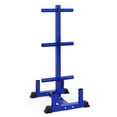 thumbnail image 1 of WF Athletic Supply Olympic Bumper Plate Storage Rack, Home Gym 2 Inch Weight Plate Holder, Heavy-Duty Weight Plate Tree with 4 Barbell Holders, 800LB Weight Capacity, Blue, 1 of 7