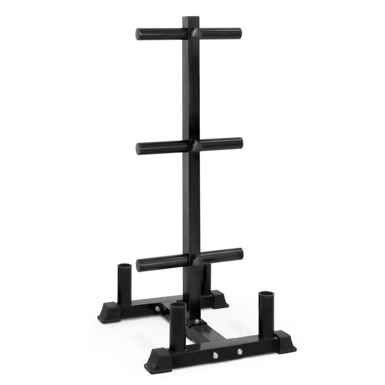 WF Athletic Supply Olympic Bumper Plate Storage Rack, Home Gym 2 Inch Weight Plate Holder, Heavy-Duty Weight Plate Tree with 4 Barbell Holders, 800LB Weight Capacity, Black