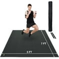 thumbnail image 1 of WF Athletic Supply Premium Large Exercise Floor Mats, 7' X 5' X 7 MM, Workout Mats for Home Gym Thick, Heavy-Duty Floor Mat for Gym, Cardio, Weightlifting, Exercise Equipment, Shoe-Friendly, Black, 1 of 9