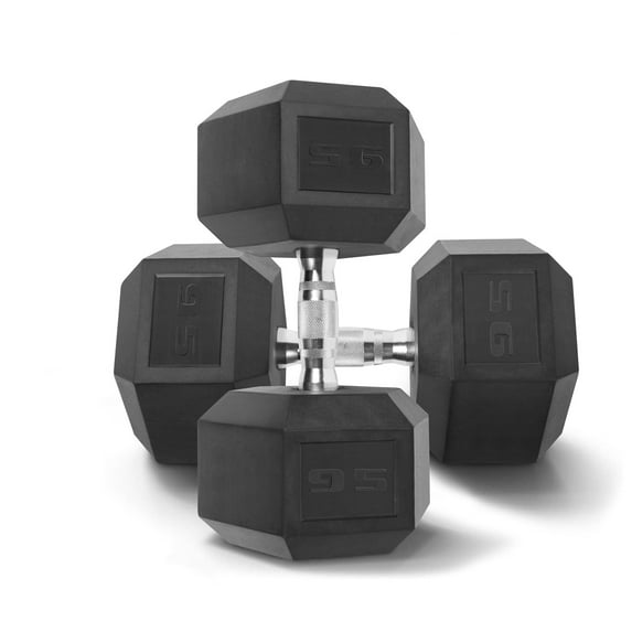 WF Athletic Supply Rubber Coated Solid Steel Cast-Iron Pair Dumbbells, Rubber Hex dumbbells, Hex Weights dumbbells for Muscle Toning, Full Body Workout, Home Gym Dumbbells, Pair