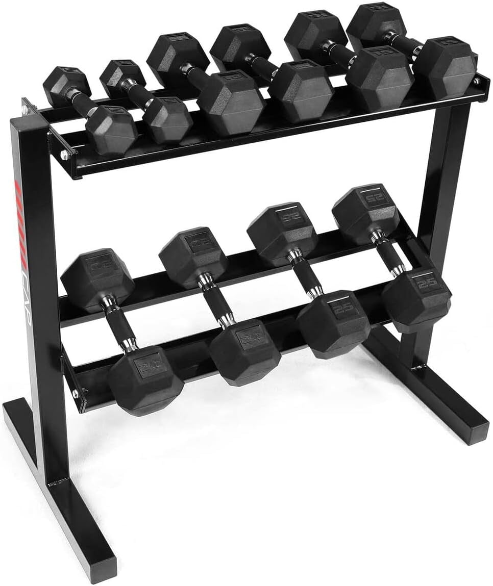 Rubber Hex Dumbbell Set - 60LB, 100LB & 150LB Options For Home Gym Strength Training