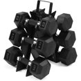 thumbnail image 1 of WF Athletic Supply Rubber Encased Hex Dumbbells with Rubber Grip Contoured Handle for Muscle Toning, Strength Building & Full Body Workout, 1 of 9