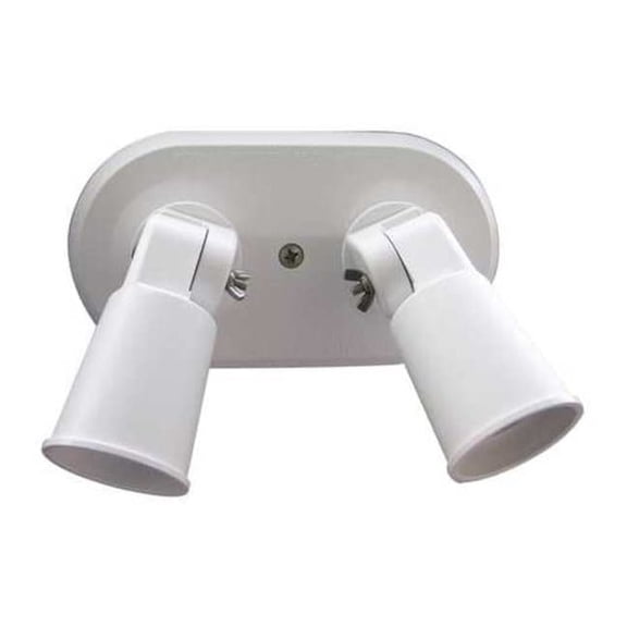 WF Harris 201W Double Headed Lighting Lamp holder, White, 9"