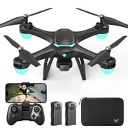 Drones for Kids with 1080P Camera, Lightweight Wefone WF13 Upgraded Quadcopter Beginners, One-Key Takeoff, Optical Flow Hover, 2 Batteries, Black
