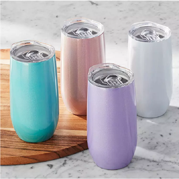 WF3114F 14oz. Stainless Steel Insulated Tumblers with Lids, 4 Pack, Light Glitter