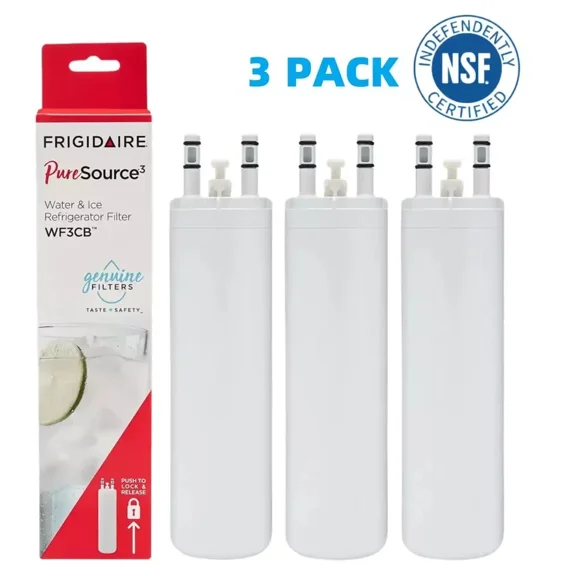 WF3CB PureSource 3 Replacement Refrigerator Water Filter for Frigidaire, NSF Certified, 3 Pack