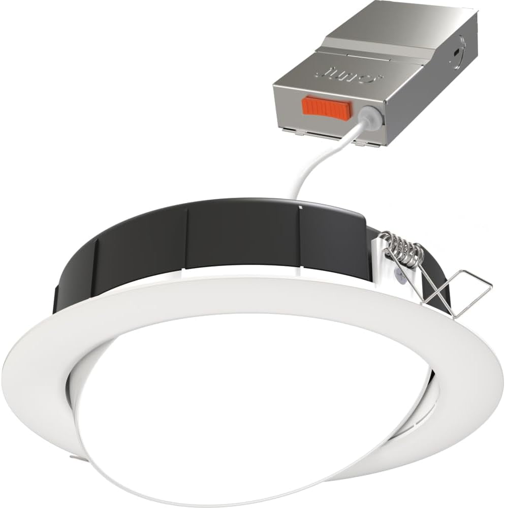 7'' White Adjustable LED Recessed Lighting Kit with Switchable CCT