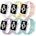 thumbnail image 1 of WFEAGL Apple Watch Band 6 Pack Silicone Sport Replacement Strap 38mm 40mm 41mm, 1 of 8