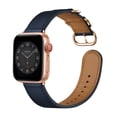 thumbnail image 1 of WFEAGL Apple Watch Band Genuine Leather iWatch Replacement Strap 42mm 44mm Dark Blue/Rose Gold, 1 of 8