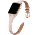 thumbnail image 1 of WFEAGL Apple Watch Leather Band Replacement Wristband 38mm 40mm 41mm Pink Sand/Gold, 1 of 6