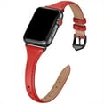 thumbnail image 1 of WFEAGL Apple Watch Leather Band Replacement Wristband 42mm 44mm 45mm Red/Black, 1 of 6