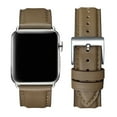thumbnail image 1 of WFEAGL Apple Watch Series Genuine Leather Replacement Band 42mm 44mm 45mm Light Brown/Silver, 1 of 8