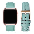 thumbnail image 1 of WFEAGL Apple Watch Series Genuine Leather Replacement Band 42mm 44mm 45mm Tiffany Blue/Rose Gold, 1 of 7