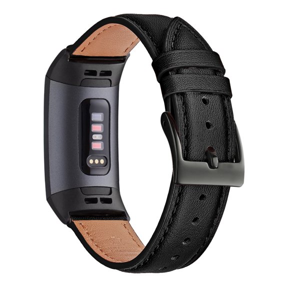 WFEAGL Charge 4 & Charge 3 & Charge 3 SE Band for Leather Band Black/Black