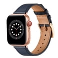 thumbnail image 1 of WFEAGL Genuine Leather Business Replacement Apple Watch Band 42mm 44mm 45mm Dark Blue/Rose Gold, 1 of 6