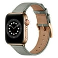 thumbnail image 1 of WFEAGL Genuine Leather Business Replacement Apple Watch Band 42mm 44mm 45mm Grey/Gold, 1 of 6