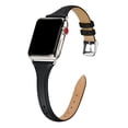 thumbnail image 1 of WFEAGL Leather Band Compatible Apple Watch Band 42mm 44mm 45mm Black/Silver, 1 of 4