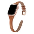thumbnail image 1 of WFEAGL Leather Band Compatible Apple Watch Band 42mm 44mm 45mm Brown/Rose Gold, 1 of 4