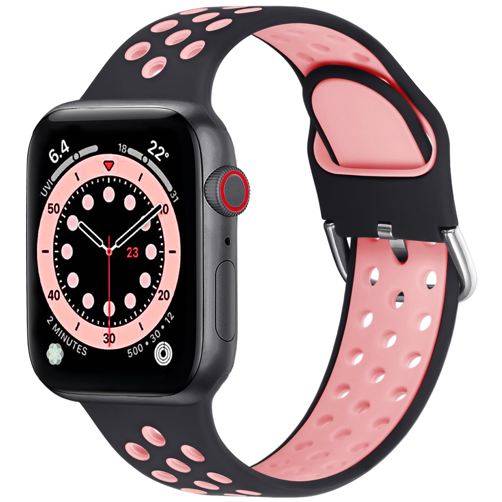 WFEAGL Silicone Apple Watch Band Sport Strap with Air Hole 42mm 44mm 45mm White Black - Walmart.com WFEAGL Silicone Apple Watch Band Sport Strap with Air Hole 42mm 44mm 45mm White Black - Walmart.com
