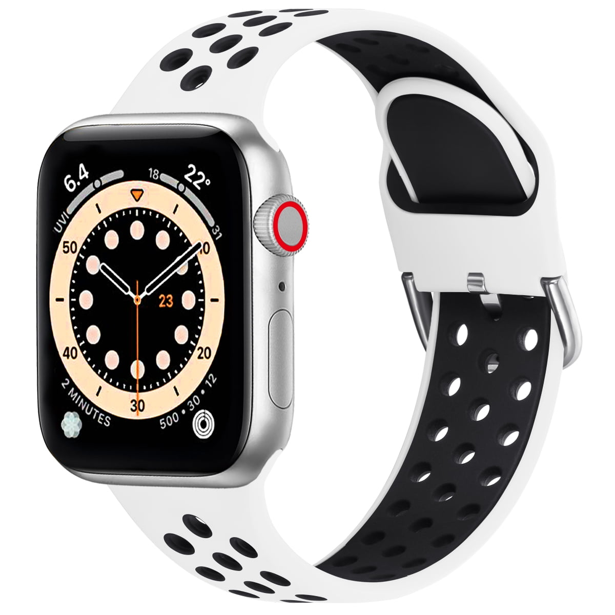 Black apple watch white band best sale
