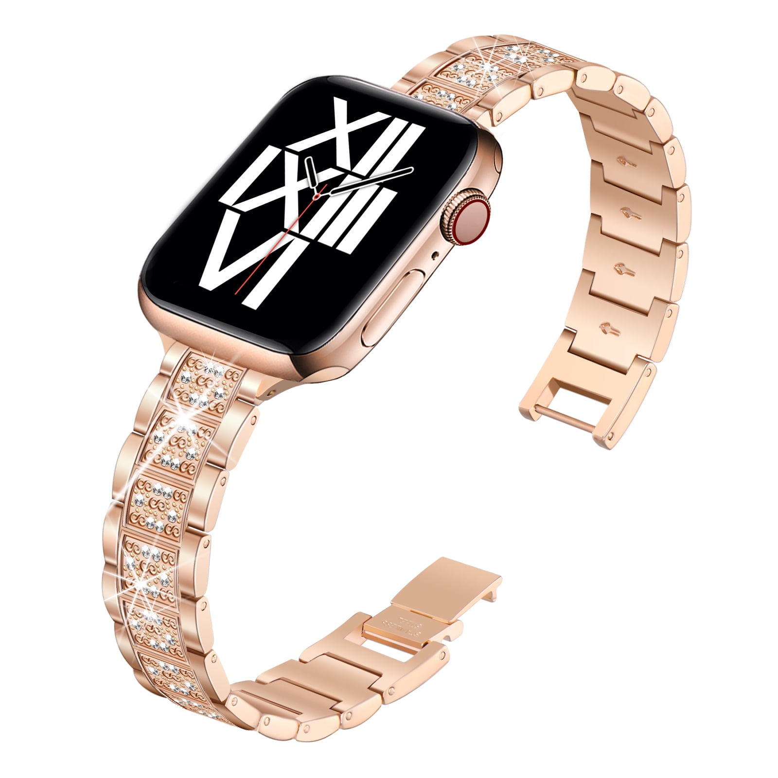 WFEAGL with Diamonds Band for Apple Watch Band Replacement Strap 42mm Rose Gold Walmart