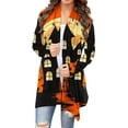 thumbnail image 1 of WFJCJPAF 2024 New Halloween Clearance! Halloween Cardigan Button Front 3X,Women's Fashion Halloween Printed Long Sleeved Cardigan Jacket - Orange L, 1 of 4
