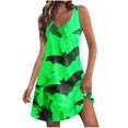 thumbnail image 1 of WFJCJPAF 2025 New Halloween Halloween Dresses for Women You Wear to Halloween Wedding,Women's Summer Comfort Fashion Printing Pocket Sleeveless V-Neck Dress - Green S, 1 of 5