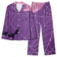 thumbnail image 1 of WFJCJPAF 2024 New Halloween ! Halloween Pajamas Women Onesie,Women Casual Fashion Halloween Printed Long Sleeve Casual Tops Pants Pajamas Suit - Purple S, 1 of 4