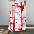 thumbnail image 1 of WFJCJPAF 2024 New Halloween Clearance! Women Skirts under $10 Short,Women's Printed Elastic Waistband Pleated Pocket Skirt With Mid Calf Skirt - Red S, 1 of 5