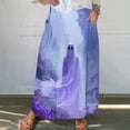 thumbnail image 1 of WFJCJPAF 2024 New Halloween Clearance! Women Skirts Plus Size Long,Women's Printed Elastic Waistband Pleated Pocket Skirt With Mid Calf Skirt - Purple XL, 1 of 5