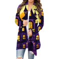thumbnail image 1 of WFJCJPAF 2024 New Halloween ! Halloween Sweaters for Women Plus,Women's Fashion Halloween Printed Long Sleeved Cardigan Jacket - Purple XL, 1 of 4