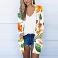 thumbnail image 1 of WFJCJPAF 2024 New Halloween ! Halloween Tops for Women,Fashion Women's Casual Long Sleeve Print Pocket Ladies Tops Blouse Cardigan - Orange XXL, 1 of 5