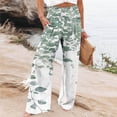 thumbnail image 1 of WFJCJPAF 2025 New Product Black Pants for Women,Women Casual Comfortable Printing Pockets Elastic Waist Straight Loose Pants - Blue L, 1 of 5