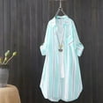 thumbnail image 1 of WFJCJPAF 2024 New Product 锛?Blouses for Women Plus Size ,Women's Medium Length Loose Top Long Sleeved Plaid Shirt Jacket - Light Blue L, 1 of 7
